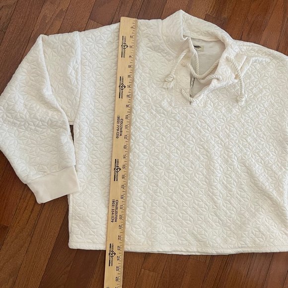 Madewell Quilted Ivory Pullover Sweater N1073 Size XL Extra Large New - Picture 4 of 13